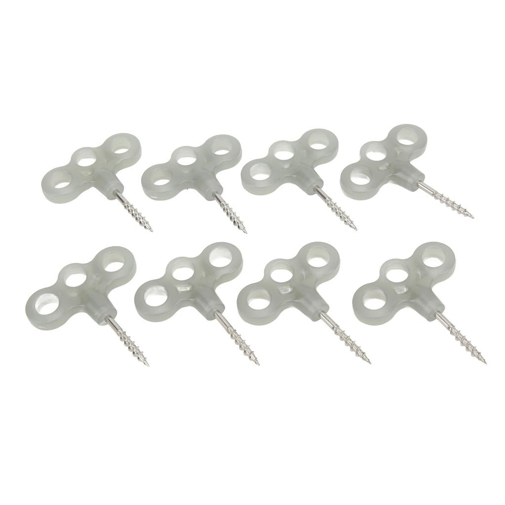 8pcs Spiral Spike Stainless Steel Threaded Nail Night Vision 30mm for Camping Hiking