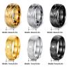 Retro Engraved Stainless Steel Men's Ring - Sanded Titanium, European & American Design, Colorfast