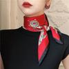 New Small Square Scarf Retro Three-dimensional Printing Silk Scarf Decoration Simulation Silk Scarf Headscarf Multi-purpose