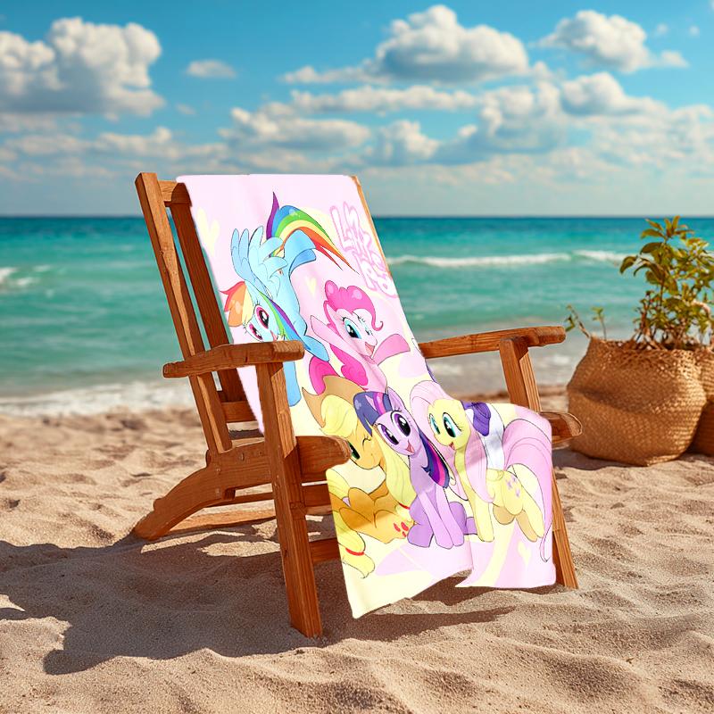 1Pc Little Pony Friendship Beach Towel, Quick Dry, Multi-Use for Beach Pool Gym Yoga Home Travel, Christmas, Halloween, Xmas Gift M929316