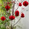 2026 New Year Decoration 3D Honeycomb Hanging Pendants Red Paper Lantern Christmas Navidad Decor Xmas New Year Hanging Ornament
