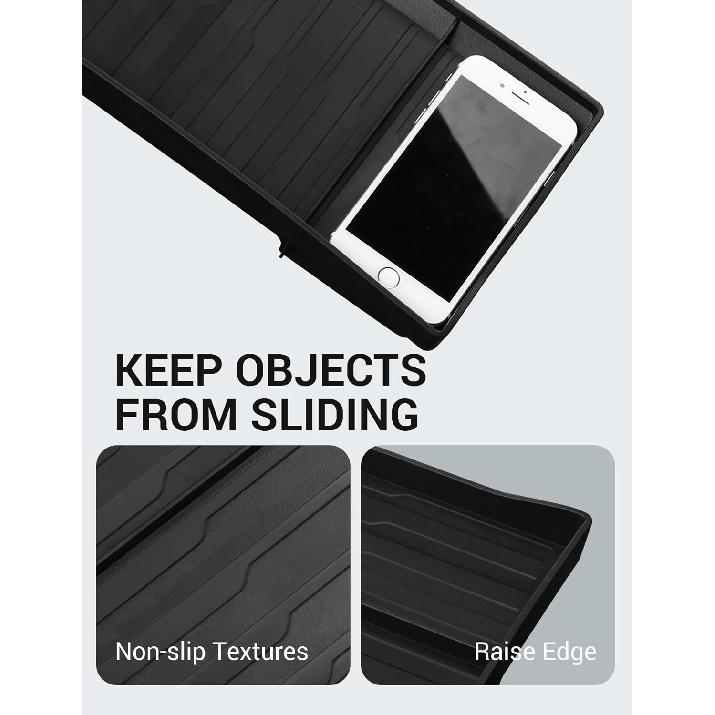 BASENOR Tesla Model Y Model 3 Center Console Behind Screen Storage Box, Dashboard Hidden Organizer Tray Sunglasses Holder For 2017- Model 3 -2024