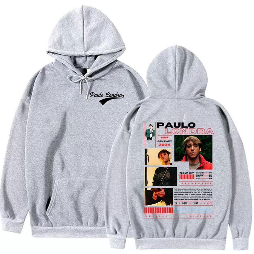 Rapper Paulo Londra Album 2025 Grafischer Hoody Herren Mode Übergroße Kleidung Sweatshirt Hip Hop Gothic Pullover Hoodie Streetwear