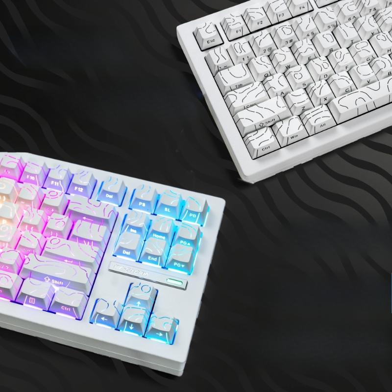 Xiaomi Contour 4.0 Side Engraved Keycap PBT Translucent 97 Key Gaming Mechanical Keyboard Key Cap White For Magnetic Switch F75 GMK87