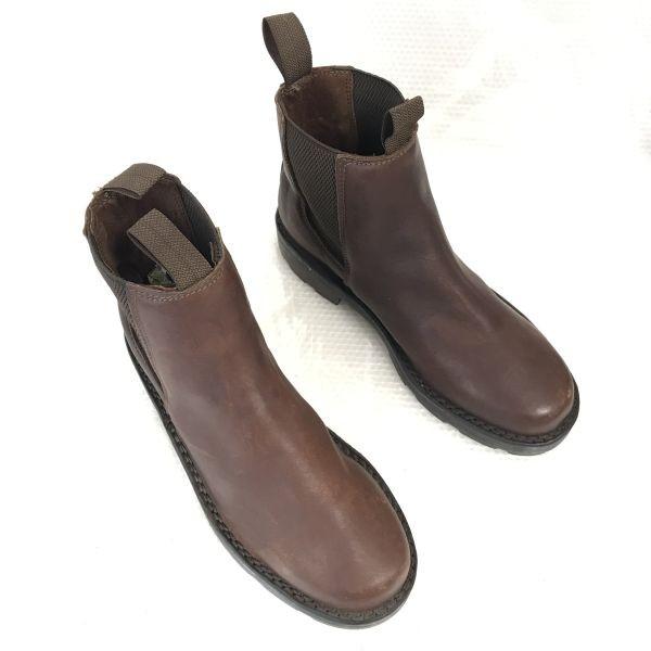 France OSLO Heavy Leather Side Gore Boots 40 25.0 Brown Minimal Heel Wear(USED)