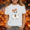 Kids Halloween Printed Short Sleeve T-Shirt Loose Fit Round Neck Casual Tee