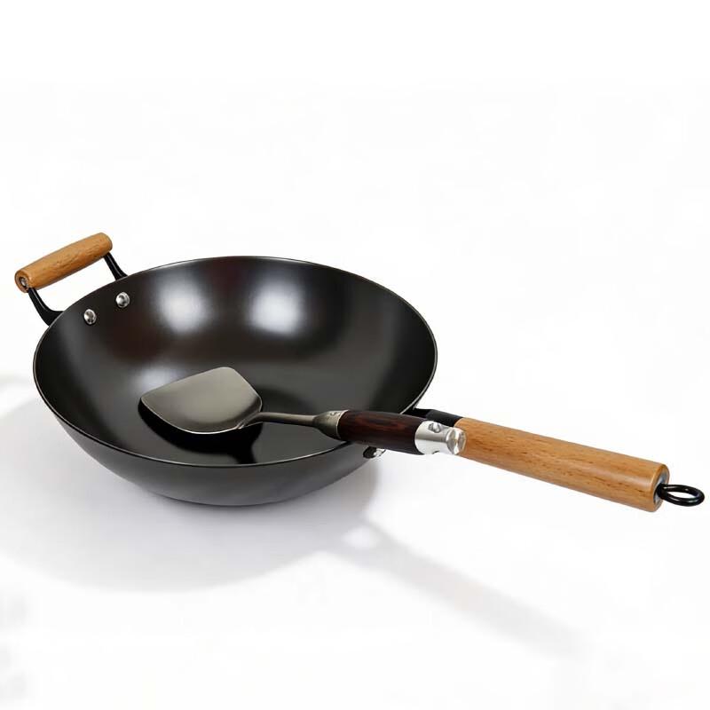 

Yuzheng 32CM Uncoated Cast Iron Wok Gift Set