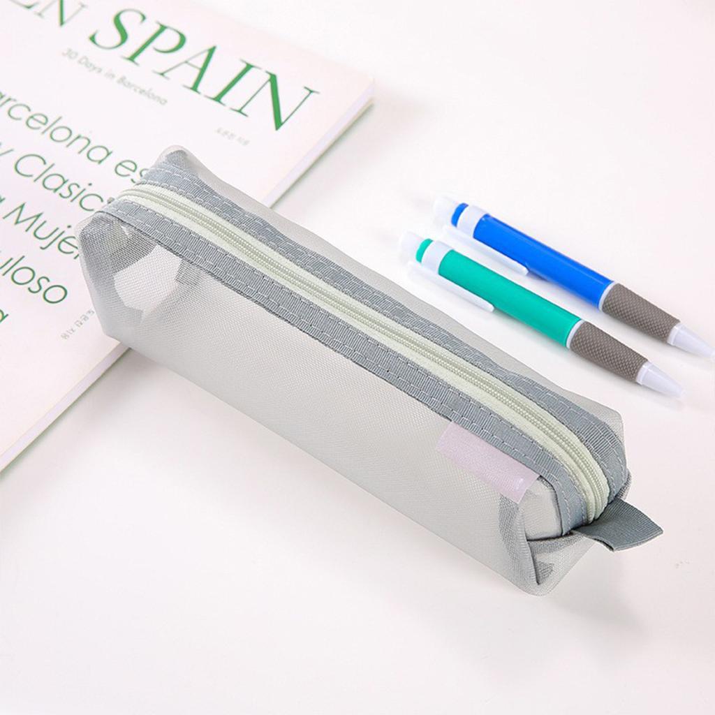 Transparent Mesh Storage Bag Cosmetic Makeup Organizer Travel Toiletry Bag 20.5*12cm 20*6cm Lipstick Storage Pouch Pencil Case