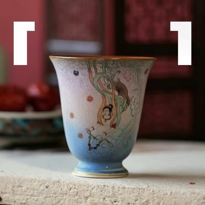 Jingdezhen Handmade Dunhuang Flying Apsara Aroma Cup