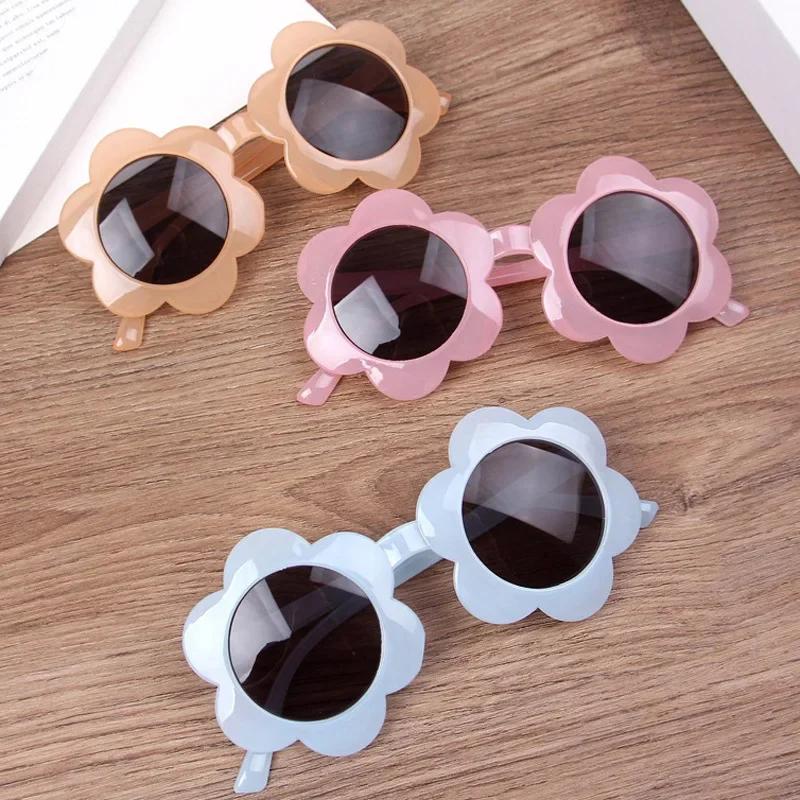 Children'S Flower Sunglasses Glasses Boys Girls Personality Beach Eyewear Anti-Uv Sun Glasses Sun Shades Tide Kids