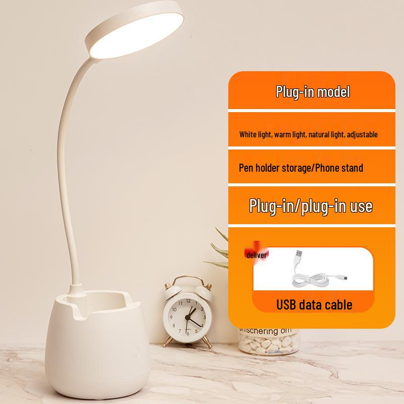 USB Bedside LED Eye-Protection Desk Lamp - Student Study, Dormitory, Reading & Night Light.