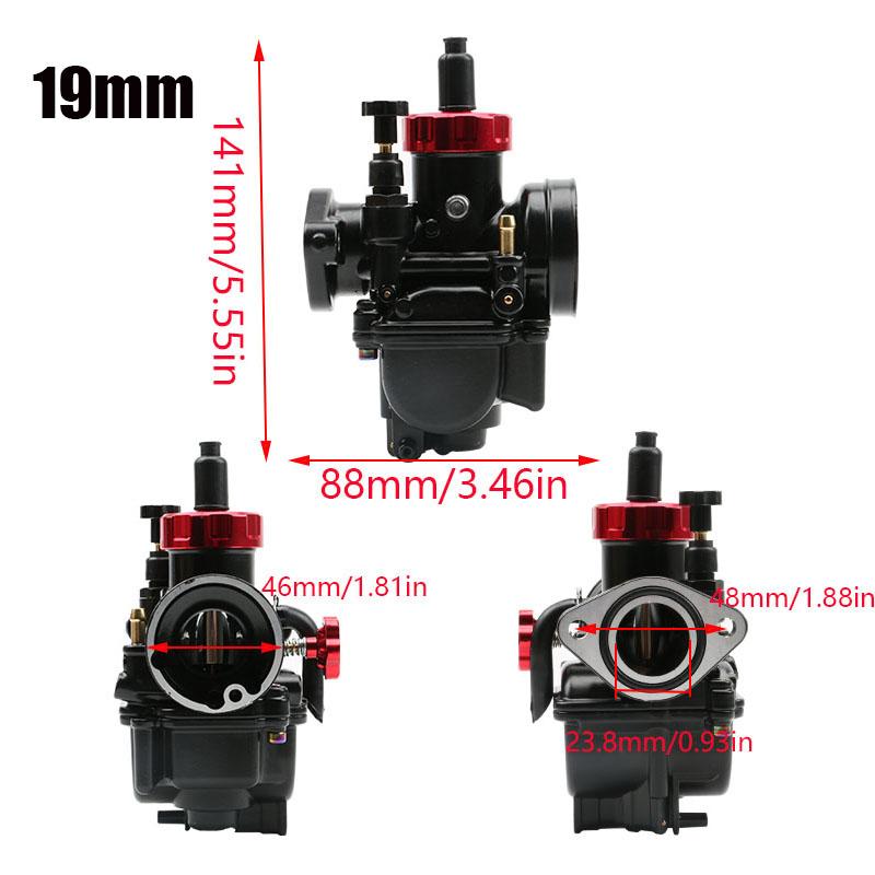 Motorcycle Alconstar PE 17/19/22/24/26/28/30mm Flange Carburetor for 2T 4T Engine Carburetors with Main Jets For Racing