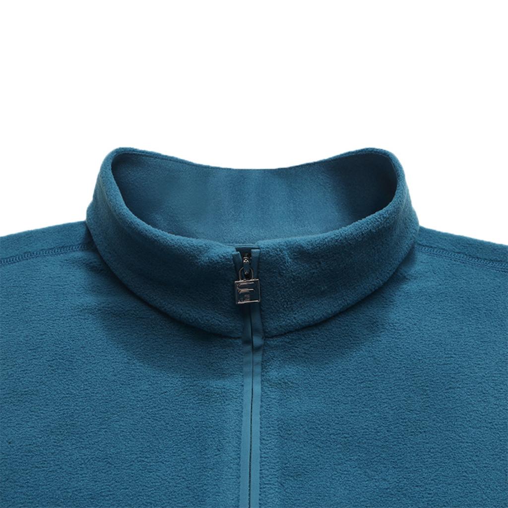 FILA Ski Series Fleece Lined Classic Comfortable Versatile Sports Leisure Knit Long Sleeve T-Shirt Men Tops Dark-Blue A11M546201FDG