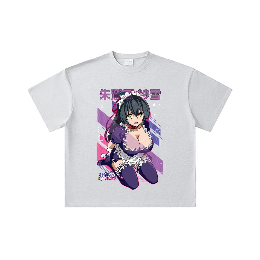 260 GSM Double Yarn 32 Count 100% Cotton Hensuki V1 Sayuki Print Unisex Heavy Cotton T Shirt