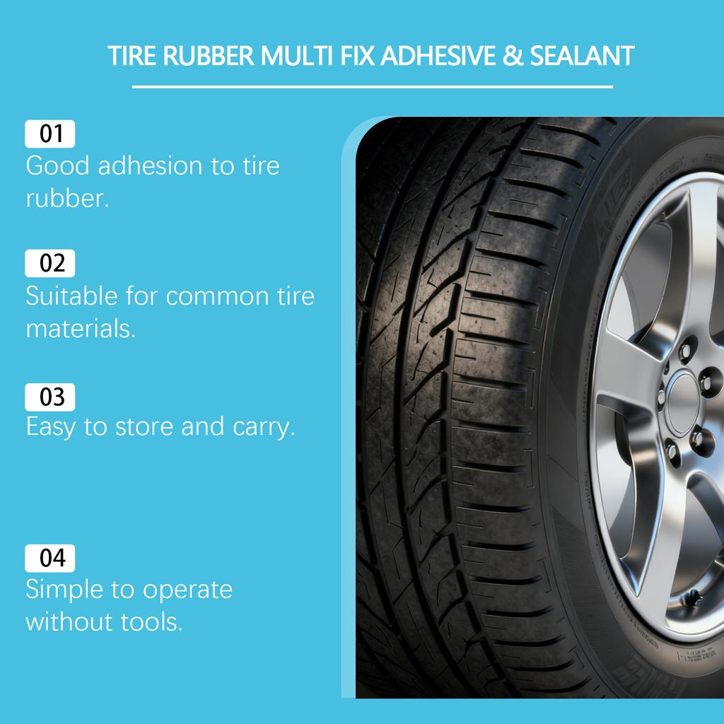 Tire Care Adhesive For Everyday Maintenance And Care Of Car Tire Sidewall Punctures, Damage, And Cracks