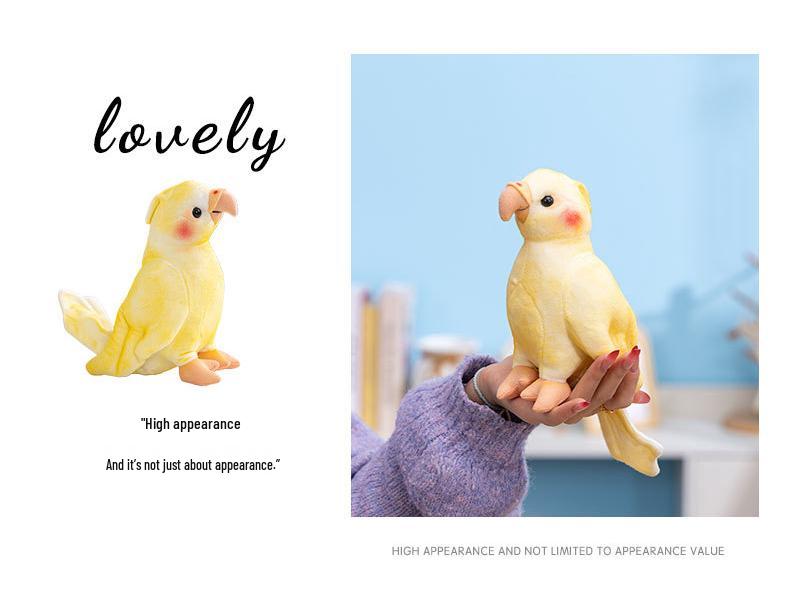 Cute Yellow Cockatiel Plush Toy – Small Bird Figurine Ornament for Parent-Child Birthday Gift