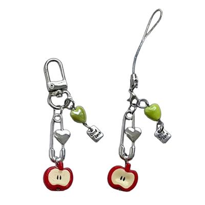 Handgemachter 3D-Frucht-Handyanhänger aus Harzperlen, Schlüsselanhänger, modisches Taschenzubehör, geeignet für Handy und Schultasche, Tasche und Schlüssel