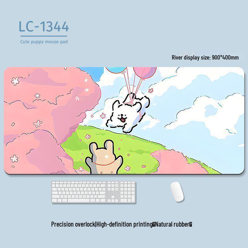 Extra-Large Heated Anti-Slip Cartoon Mouse and Keyboard Pad - Comfortable Desk Pad for Office & Gaming