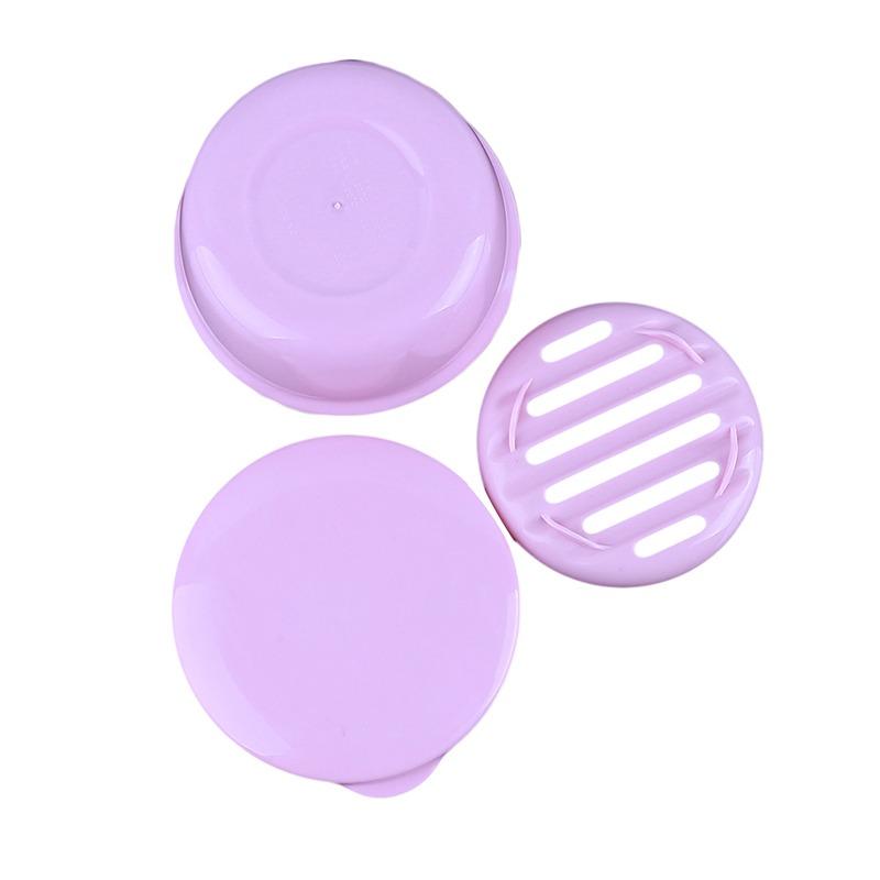 Portable Round Soap Dishes Container Leakproof Plastic Drain Soap Holder with Lid for Outdoor Hiking Camping Gym Travel