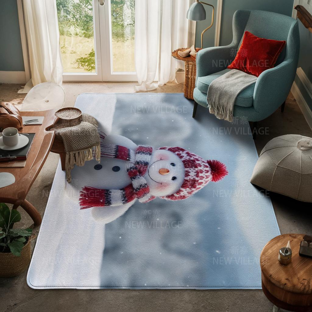 House Entrance Carpet Home Door Mat Living Room Bath Foot Bathroom Non-slip Water Absorption Rugs Bath Merry Christmas Winter
