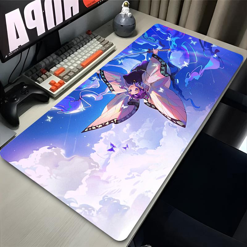 

Mouse Pad XXL PC Purple Flower D-demon Slayer Desk Mat New Kochou Shinobu Mousepad Laptop Anime Girl Gamer Cabinet Keyboard Rug 30x60x0.2cm