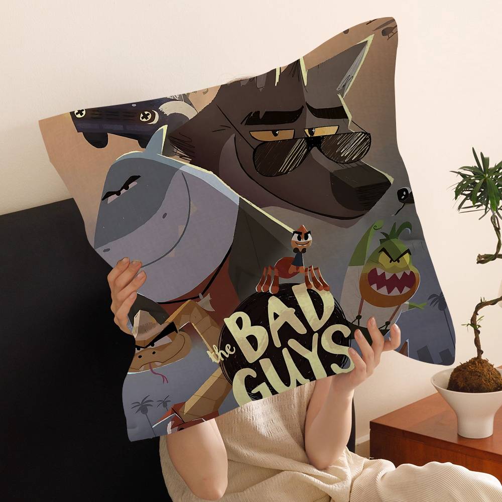 Die Gang 2 Kissenbezüge Cartoon Sofa Dekorativ Zuhause Zweiseitiger Druck Kurzer Plüsch Niedlicher Kissenbezug