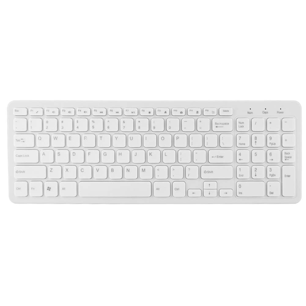 Wireless Keyboard and Mouse Set, 4 Colors Available, 2.4g Connection, ABS Material, for Learning, Work, and Gaming (White)
