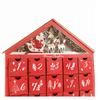Rotes Haus Weihnachten Holz Adventskalender Mit 24 Aufbewahrungsschubladen Countdown Bis Weihnachten Dekoration Süßigkeiten Aufbewahrungsbox