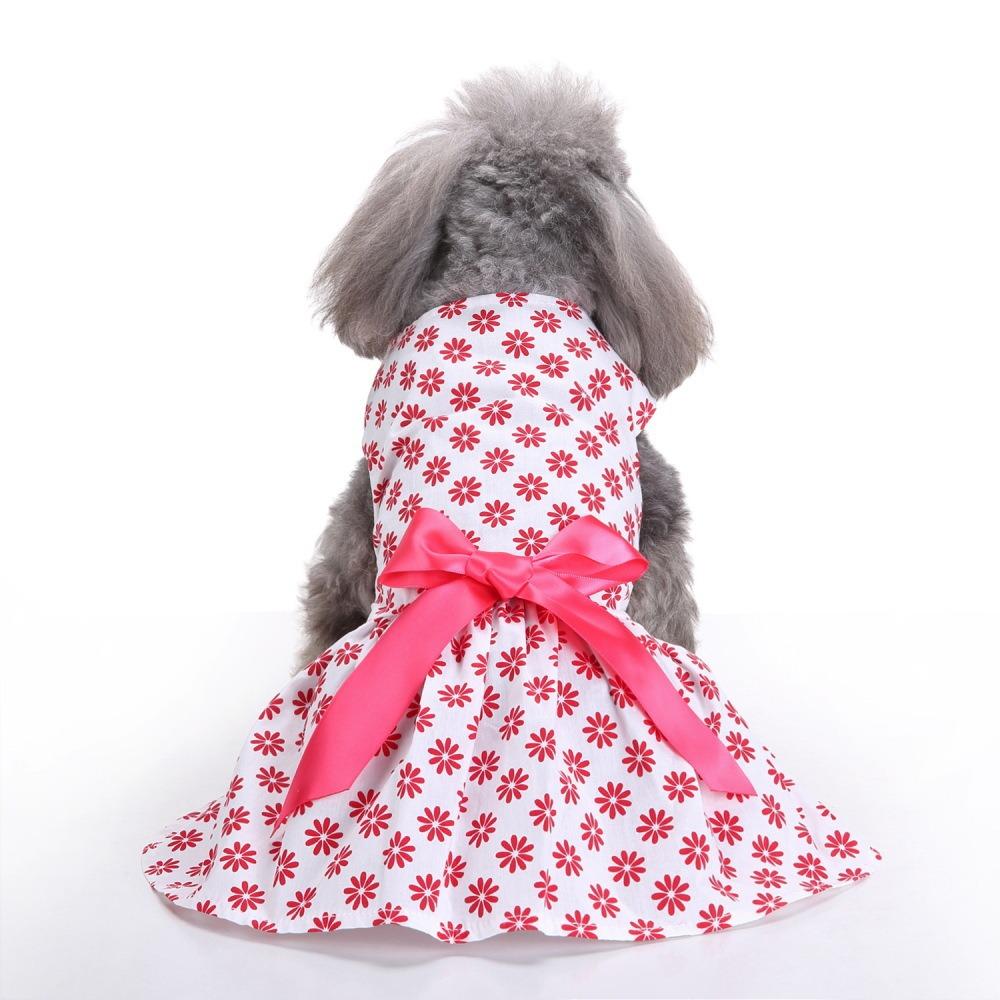 Pet clothing summer dog clothes princess style cat skirt girl heart bow pet clothes summer cool thin