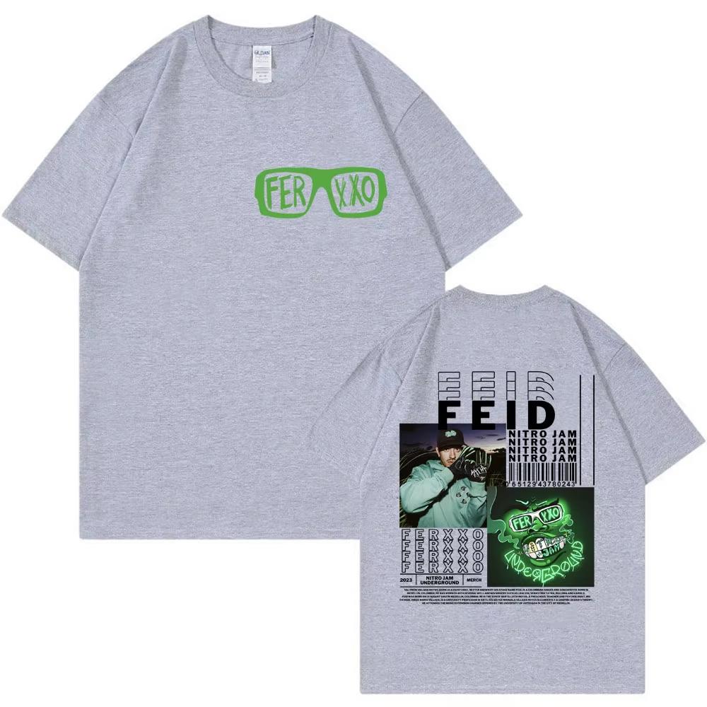 Rapper Feid Ferxxo Music Album T Shirts Unisex Women Hip Hop Fashion Retro Harajuku Tshirt Oversized Cotton Gothic Tees Streetwear