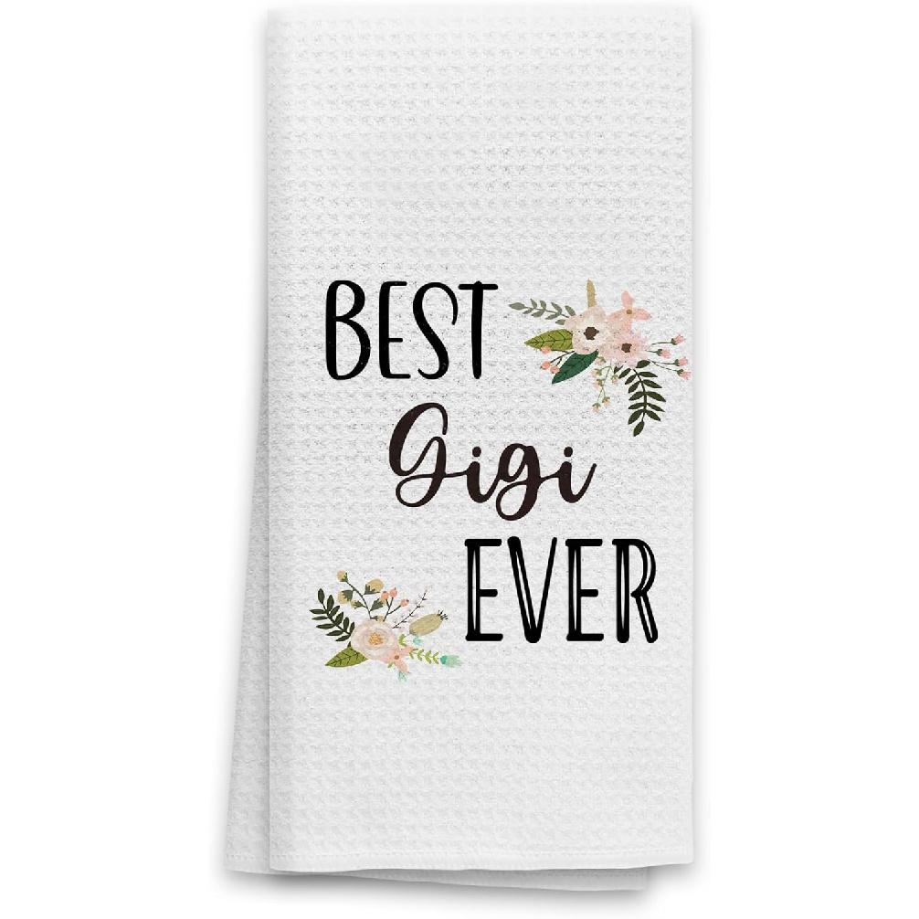 OHSUL Best Nana Ever Floral Absorbent Kitchen Towels Dish Towels Dish Cloth,Grandma Nana Mother s Day Hand Towels Tea Towel for Bathroom Kitchen Gigi