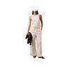 Loose Fit High Waist Solid Color Casual Pants Women Bottoms Off-White 47B604G-100