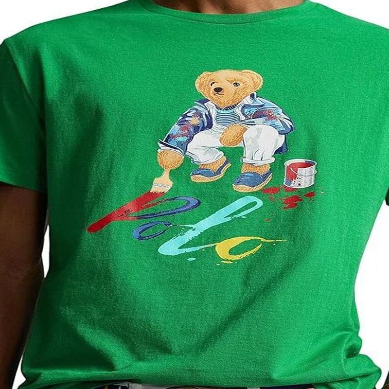 Polo Ralph Lauren Bärenprint Rundhals Kurzarm T-Shirt Herren Oberteile Grün 710854497-028