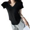 Pure Desire Wind Short-sleeved V-neck T-shirt Women's Summer New Loose and Careful Machine Pocket Top