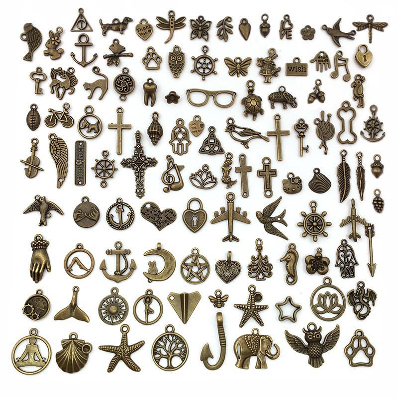 Tibetan Silver Charms: 100/300pcs for DIY Jewelry - Small Pendants for Bracelets & Necklaces, Alloy Accessories