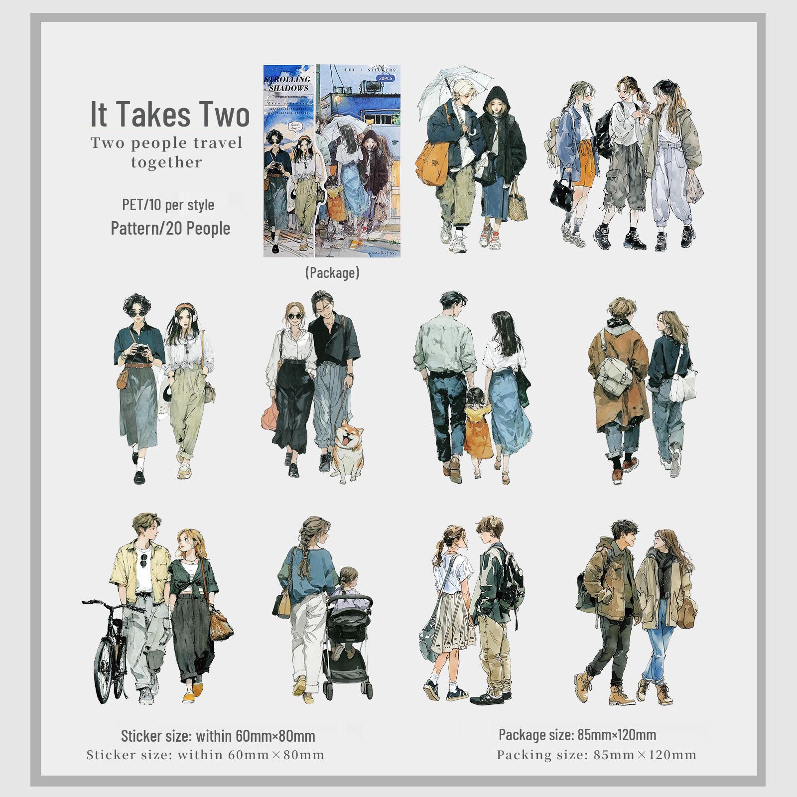 

Yi Niao Fireworks Pedestrian Series: Korean-Style Original Character PET Stickers (6 Variations)