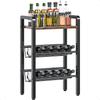 3 Tier Kitchen Countertop OrganizerShelf Coffee Shelf with Slanted Metal Mesh and Wood Board MultiFunctional Spice Rack for Cof