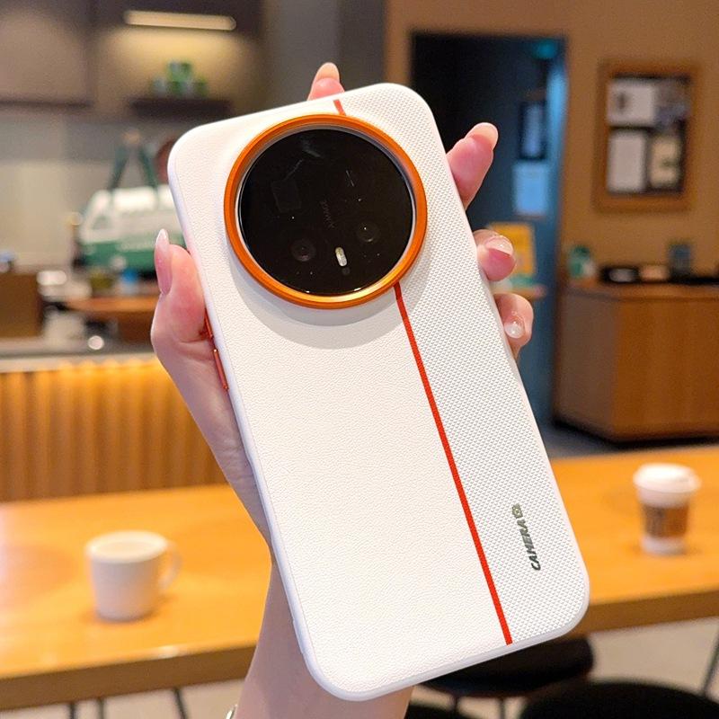 

Tri Color Splicing Auto Leather Phone Case for Huawei Honor Magic 8 Pro Magic7 Rs Metal Lens Ring&independent Button Hard Cover Honor Magic7 RSR Porsche Design білий