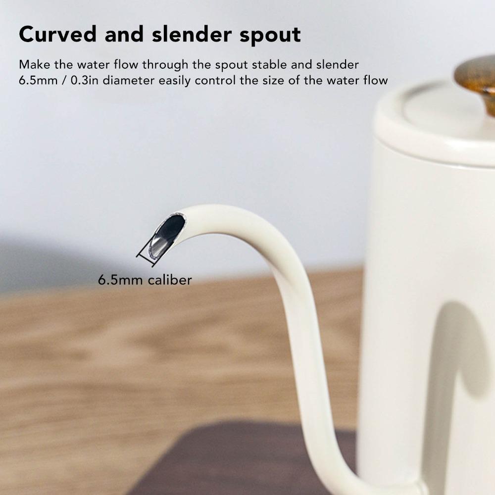 600ml Capacity Gooseneck Kettle 304 Stainless Steel Brewing Pot Narrow Spout Kettle Office Use
