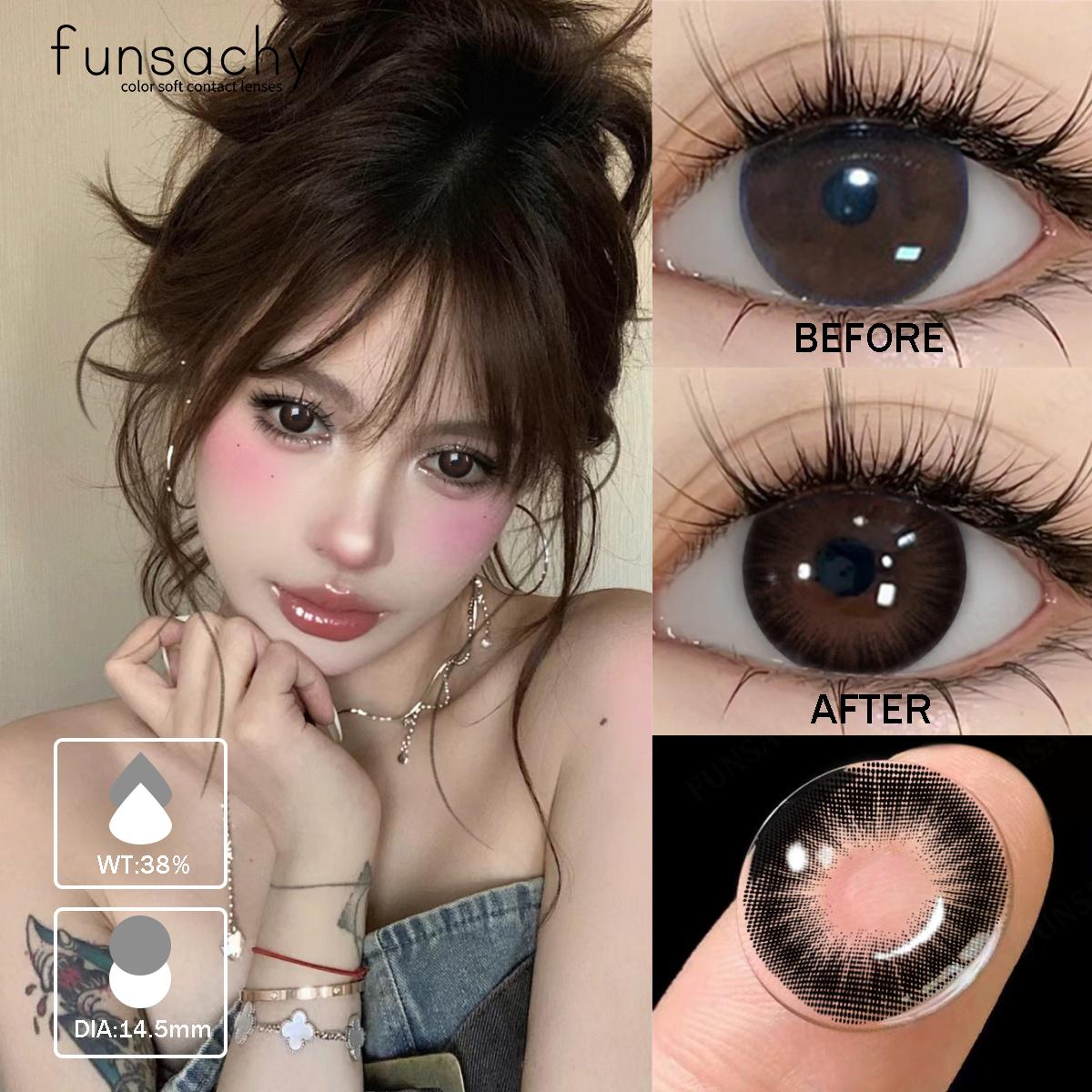 

Контактные линзы FUNSACHY New SERENA Series, синие цветные линзы для глаз, зеленые контактные линзы для глаз, 1 пара, мягкие натуральные серые линзы