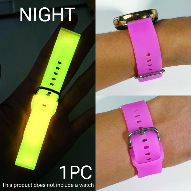 18mm/20mm/22mm Interface Fluorescent Strap For Samsung Galaxy Watch 7 For Huawei/Huami/Garmin Watch Replacement Band