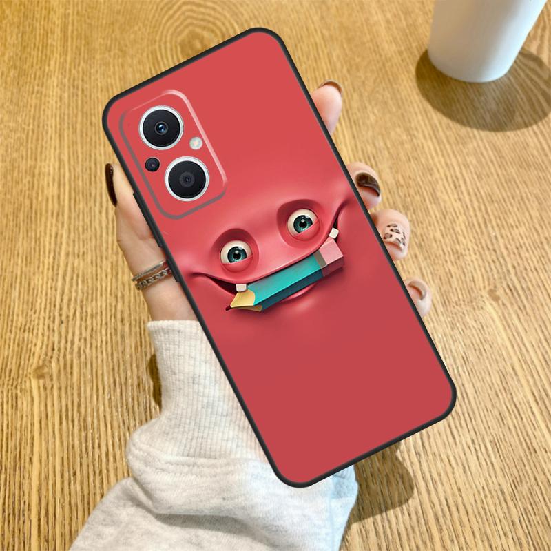 3D funny face Cute Funda For OPPO Reno 7 8 Lite 14 F 13F 12F 11F 13 12 11 10 Pro OPPO Find X9 X8 X6 X5 Pro Case