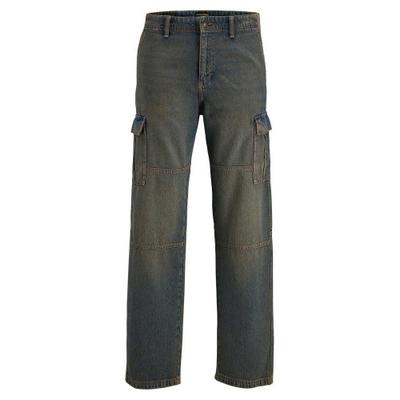 Jack And Jones Herren Eddie Denim Straight Leg Cargo Jeans
