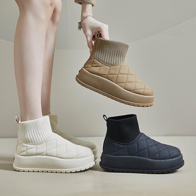 2024 Women's Plus Velvet High-Top Snow Boots - Warm, Trendy Korean Style, Casual Winter Footwear