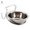 Puntos Pet Stainless Steel Dog Bowl Cage Crate Hanging Food Dish Water Feeder with Hook