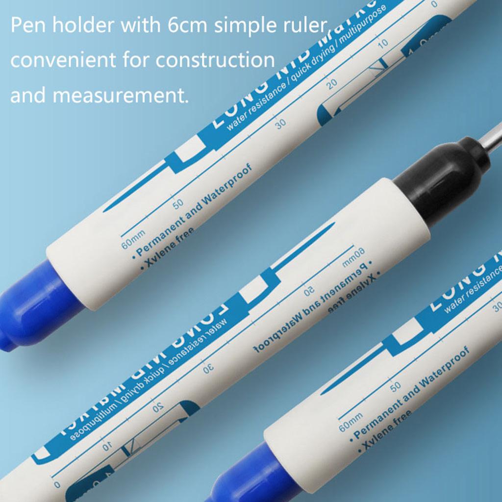 Multi-purpose Marker Pen Deep Hole Marker Pen Long Markers Black Blue Red for Bathroom Woodworking Rock Painting