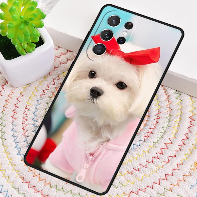 

Maltese Dog Puppies Silicone Phone Case For Samsung Galaxy note 10 pro S26 S25 S24 S23 S22 S21 Plus S25Ultra Capa Cover Galaxy S22 Ultra 5G