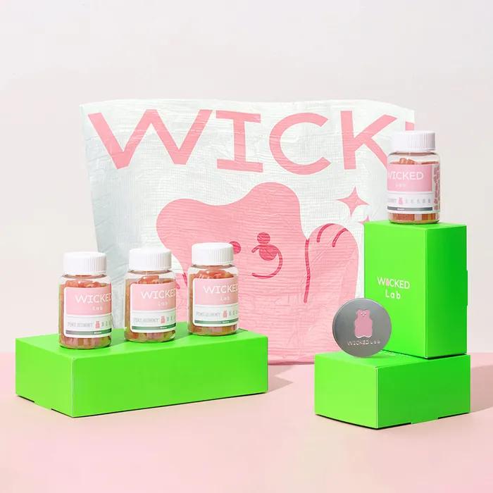 

Wicked Lab Pink Gummy Bear 4 Bottles High-Concentration Biotin Multivitamin Vegetable Vegan Jelly (160 Gummies) (+Tin Case/Reusable)