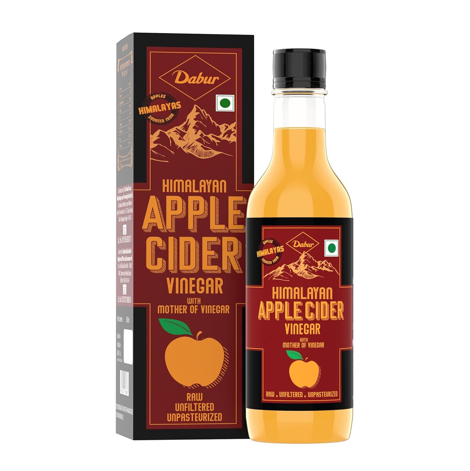 Dabur Himalayan Apple Cider Vinegar With Mother Of Vinegar Raw Unfiltered Unpasteurized 500 ml Wellness Drink Health
