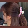 Claw Clip Ribbon Hair Hair Clip Teddy Bear Fruit Updo Half Long Hair Hair Pin Half Hairstyle Claw Clip Summer Half Hair Clip Pink Cde468